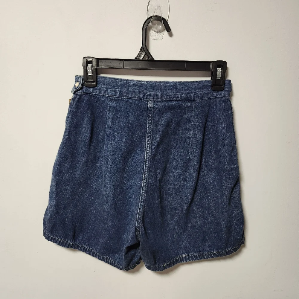 VTG 1950s Levi's Denim Family Side Zip Dark Blue Jean Shorts RARE JR 14 - Picture 5 of 10